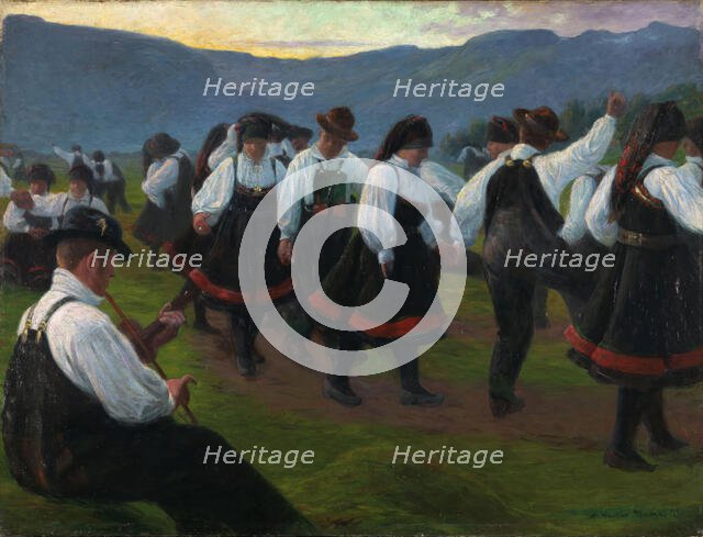 Dance in Setesdal, 1891. Creator: Gustav Wentzel.