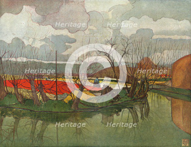 'A Tulip Farm in Holland', c1898. Artist: Nicolaas Wilhelm Jungmann.