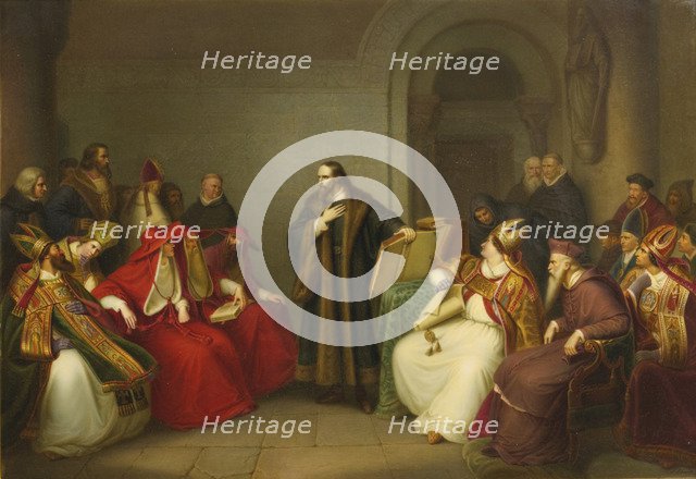 John Hus before Council of Constance, End of 19th century. Artist: Anonymous  