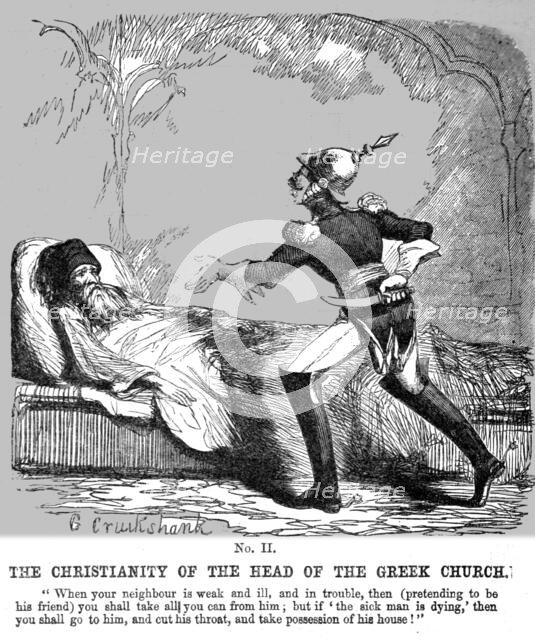 'The Christianity of the Head of the Greek Church', 1854. Creator: George Cruikshank.