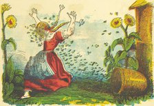 Girl attacked by bees, 1854.  Creator: Unknown.