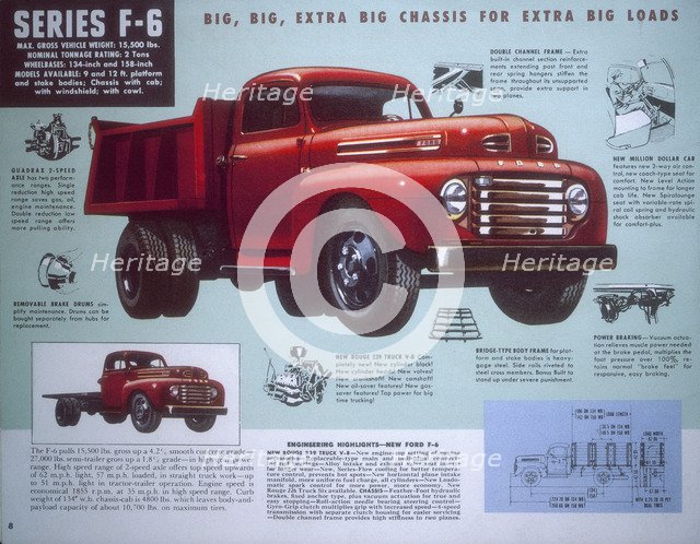 Poster advertising a Ford Truck series F-6, 1947. Artist: Unknown