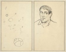 Circles and Numbers; Self-Portrait [recto], 1884-1888. Creator: Paul Gauguin.