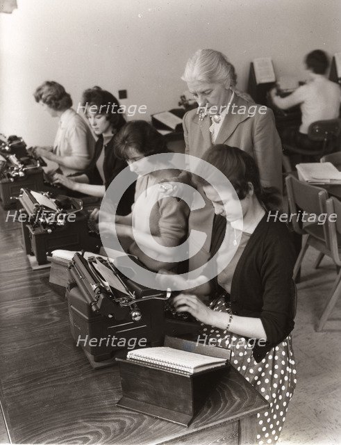 Typist training, 1961. Artist: Unknown