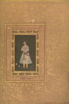 Portrait of Jahangir Beg, Jansipar Khan, Folio from the Shah Jahan Album, ca. 1627. Creators: Balchand, Mir 'Ali Haravi.