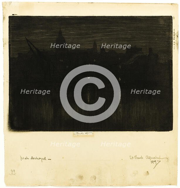 St. Paul's, 1894. Creator: Joseph J Pennell.