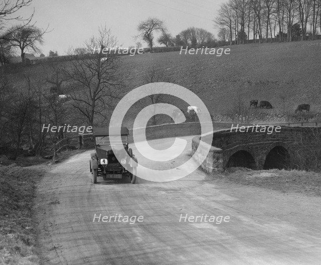 Morris of F Marshall at the Ilkley & District Motor Club Trial, near Harrogate, Yorkshire, 1930s. Artist: Bill Brunell.