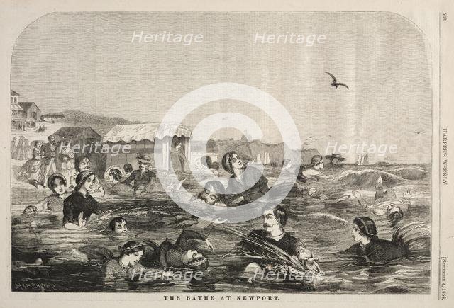 The Baths at Newport, 1858. Creator: Winslow Homer (American, 1836-1910).