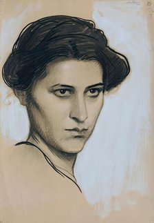 Young woman en face, 1914. Creator: Josef Wawra.