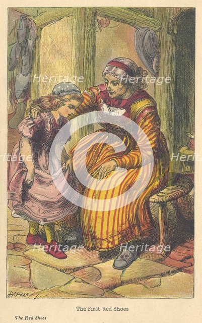 Scene from The Red Shoes by Hans Christian Andersen, c1879. Artist: Unknown