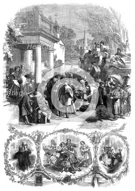 Home for the Christmas holidays - drawn by A. Hunt, 1860. Creator: Murden.