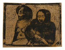 Two Maoris, 1896/97. Creator: Paul Gauguin.