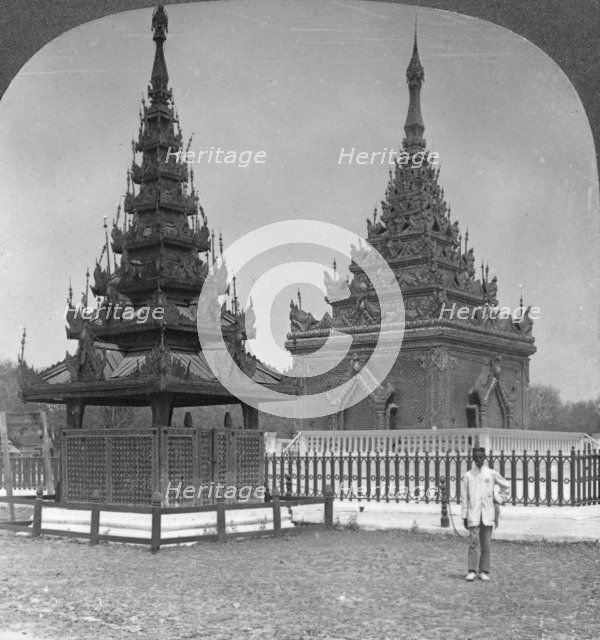 King Mindon's Tomb, Royal Palace, Mandalay, Burma, 1908. Artist: Stereo Travel Co