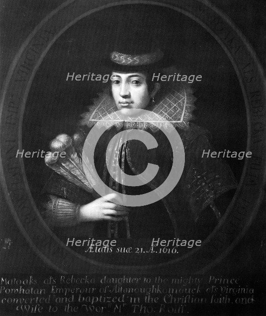 Pocahontas, 1616. Artist: Unknown