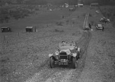 HRG of PC Clark competing in the London Motor Club Coventry Cup Trial, Knatts Hill, Kent, 1938. Artist: Bill Brunell.