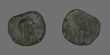 Sestertius (Coin) Portraying Emperor Volusian, 251-253. Creator: Unknown.