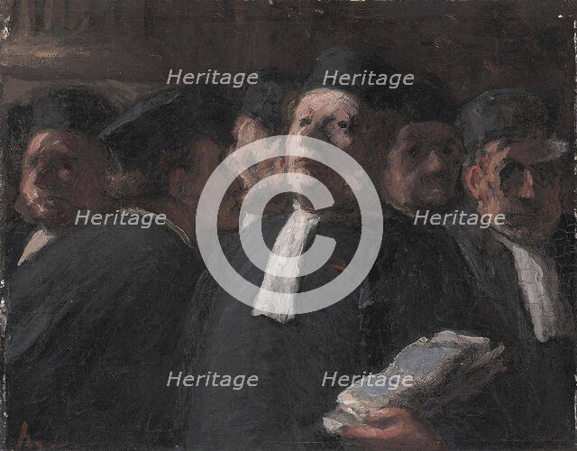 La salle des pas-perdus au Palais de Justice. Creator: Daumier, Honoré (1808-1879).