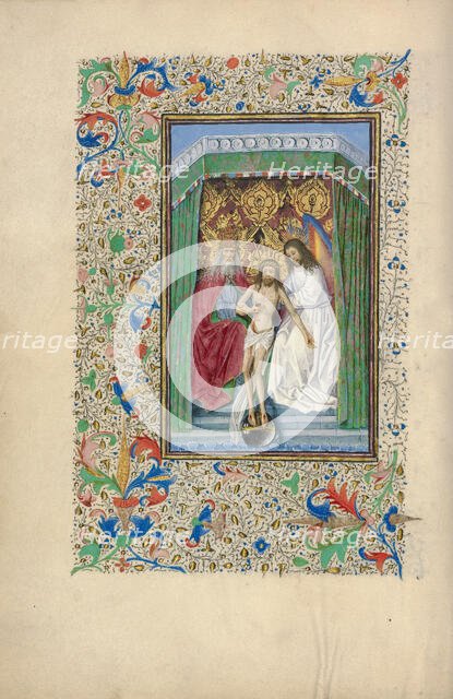 The Throne of Grace Trinity; Llangattock Hours, 1450s. Creator: Workshop of Master of Jean Chevrot.
