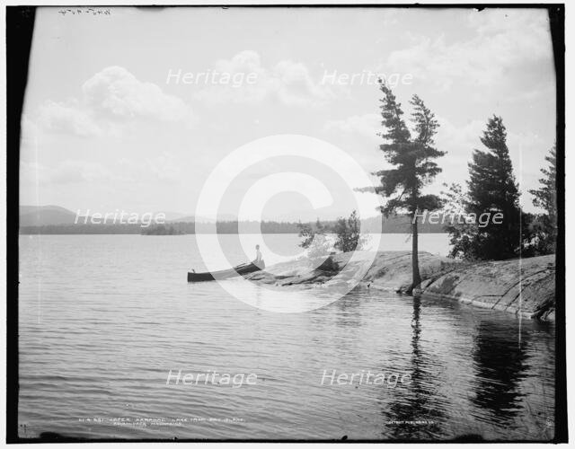 Upper Saranac Lake from Dry Island, Adirondack Mountains, (1902?). Creator: William H. Jackson.