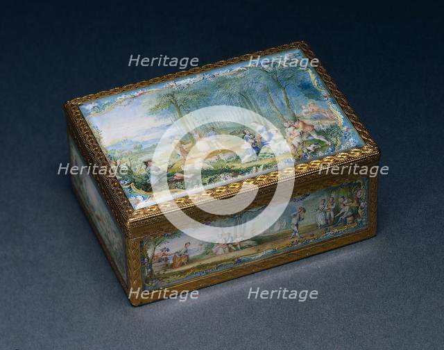 Snuff Box (Tabatière), 1753-1754. Creator: Jean Ducrollay (French, 1709-1787); Louis Nicolas van Blarenberghe (French, 1716-1794).