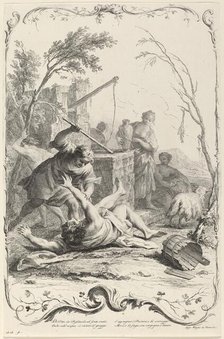 Moses Striking a Shepherd, c. 1745. Creator: Joseph Wagner.