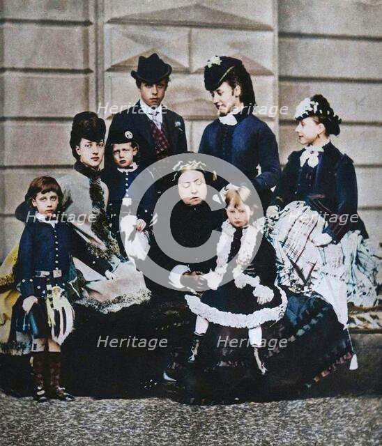 Queen Victoria with her daughter-in-law and grandchildren, c1880 (1935). Creator: Unknown.
