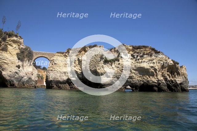 The cliffs at Praia de Dona Ana, Portugal, 2009. Artist: Samuel Magal