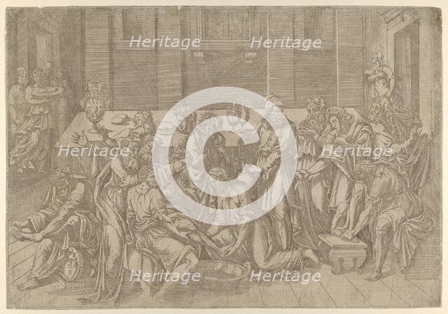 Jesus Washing the Feet of the Disciples, 1540-45. Creator: Antonio Fantuzzi.