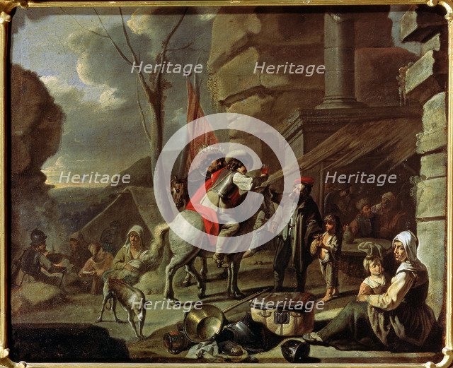 'Horsemen at a Tavern', second half of 17th century.  Artist: French Master
