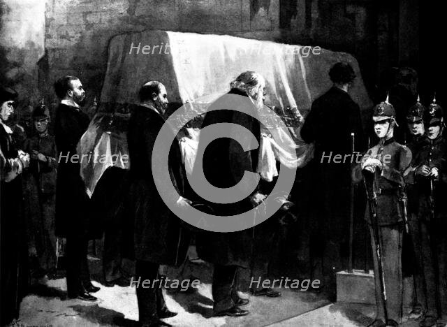 The Funeral of Mr. Gladstone: bearing the body into the Abbey, 1898. Creator: Unknown.