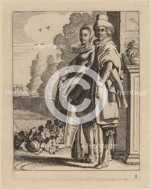 Two Figures in Costume. Creator: Jan van de Velde II.