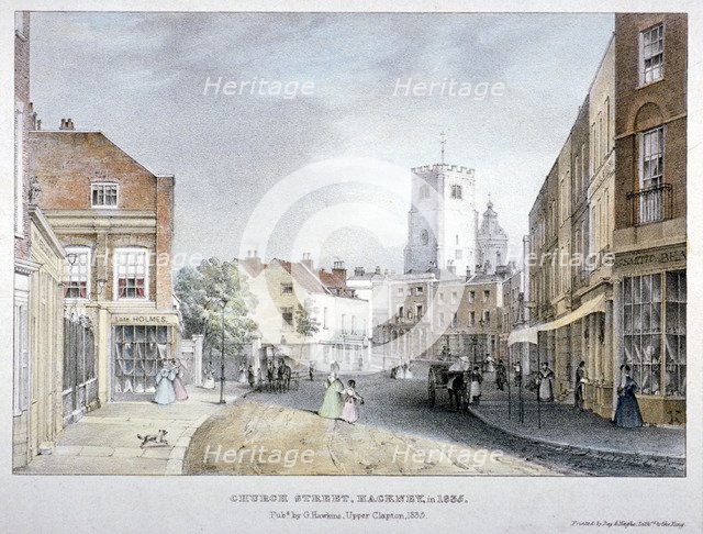 Church Street, Hackney, London, 1835.                Artist: Day & Haghe
