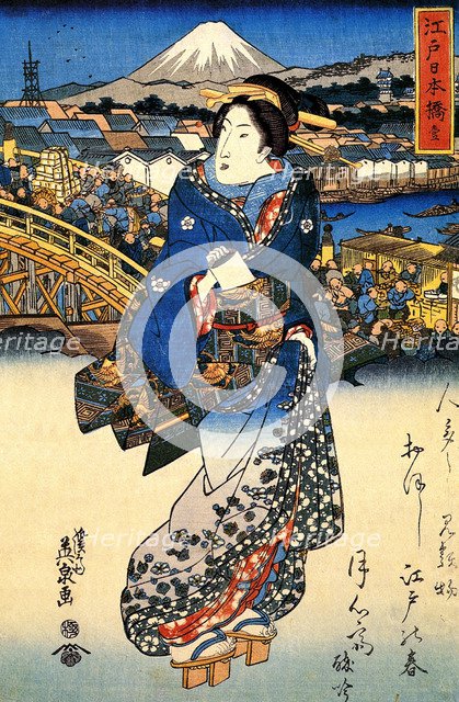 Nihonbashi in Edo, 1852.