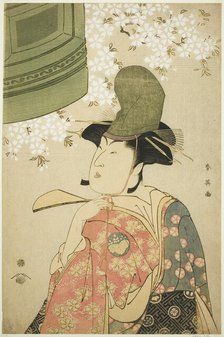 Half-Length Portrait of the Actor Nakayama Tomisaburo as a hirabyoshi Dancer in the..., c. 1794. Creator: Katsukawa Shun'ei.