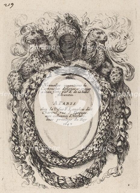 Title Page for "Nouvelles inventions de Cartouches", 1647. Creator: Stefano della Bella.