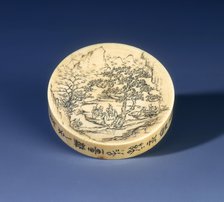 Ivory snuff tray, Qing dynasty, China, 1898. Artist: Unknown