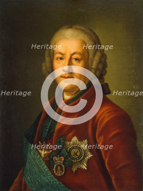 Portrait of Count Alexey Petrovich Bestuzhev-Ryumin (1693-1766), after 1757. Artist: Anonymous  