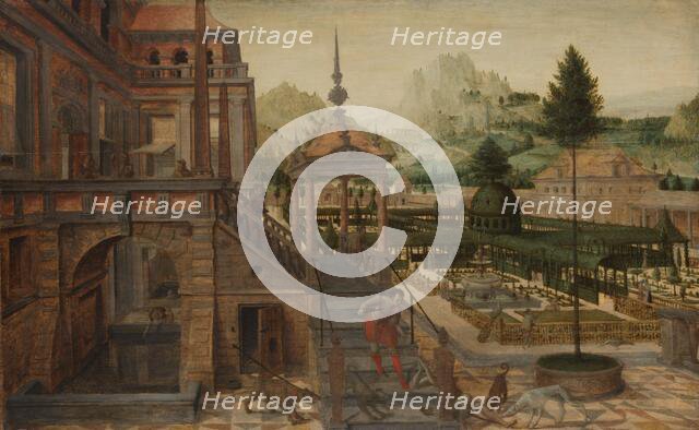 Palace Gardens with Poor Lazarus in the foreground, 1550-1606. Creator: Hans Vredeman de Vries.