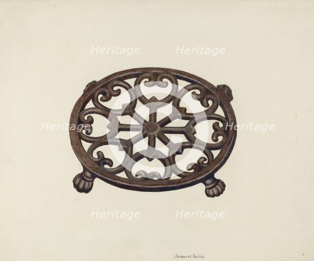 Trivet, c. 1941. Creator: Margaret Golden.