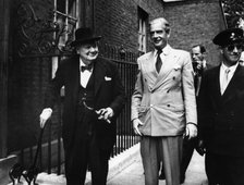 Sir Winston Churchill (1874-1965) and Anthony Eden (1897-1977), c1955. Artist: Unknown