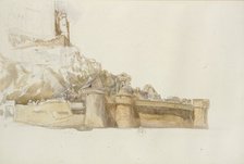 Mont St Michel: The Walls and Bastions, c1876. Artist: Alfred William Hunt.
