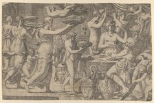 Mars and Venus Served by Cupid and the Graces, 1545-50. Creator: Leon Davent.