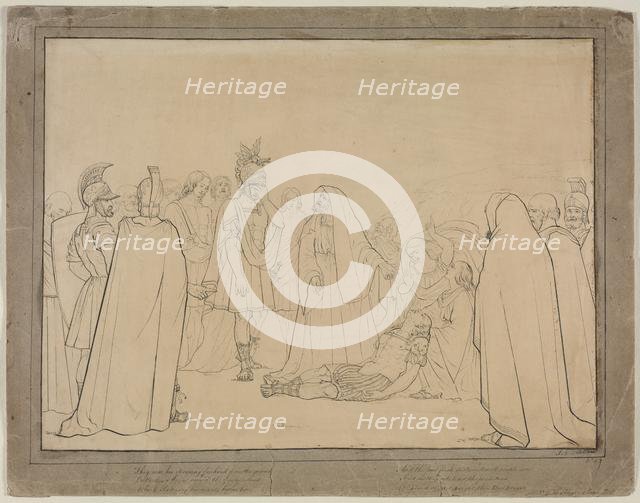 Aeneas Shown the Body of Pallas from Virgil's "Aeneid", 1843. Creator: John Everett Millais (British, 1829-1896).