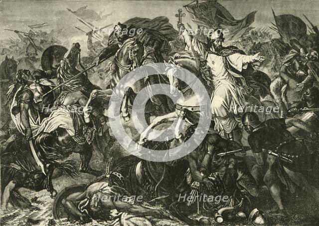 'The Bishop of Ratisbon at the Battle of Augsburg', Battle of Lechfeld (955), 1890.   Creator: Unknown.