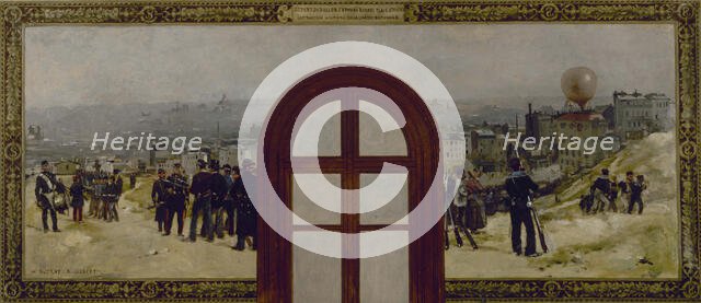 Esquisse pour le cabinet du préfet de l'Hôtel de Ville de Paris : Le départ du ballon..., 1889. Creators: René Joseph Gilbert, Henri-Louis Dupray.