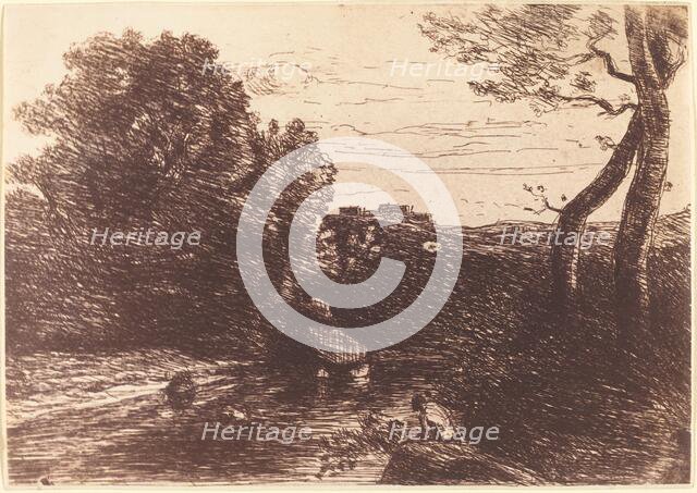 Shepherd's Bath (Le Bain du berger), 1853. Creator: Jean-Baptiste-Camille Corot.