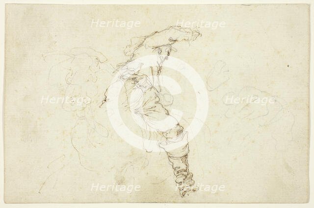 Man on Horseback, Raising Right Arm, n.d. Creator: Stefano della Bella.