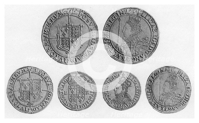 Elizabethan coins, (1896). Artist: Unknown