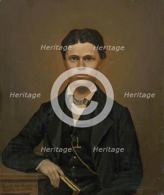 Study of a Portrait of a Young Man with a Book, 1865. Creator: Johann Perger.