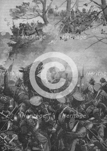 'The French Rushed Forward With Triumphant Yells and Firing Down Into The Hollow Road', 1902. Artist: William Barnes Wollen.